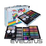Mänguasjad iLike  Stationery Art Set for Kids 145pcs Creative Drawing Kit Blue Case Kiddyz KIDD-ART-145B-BL 