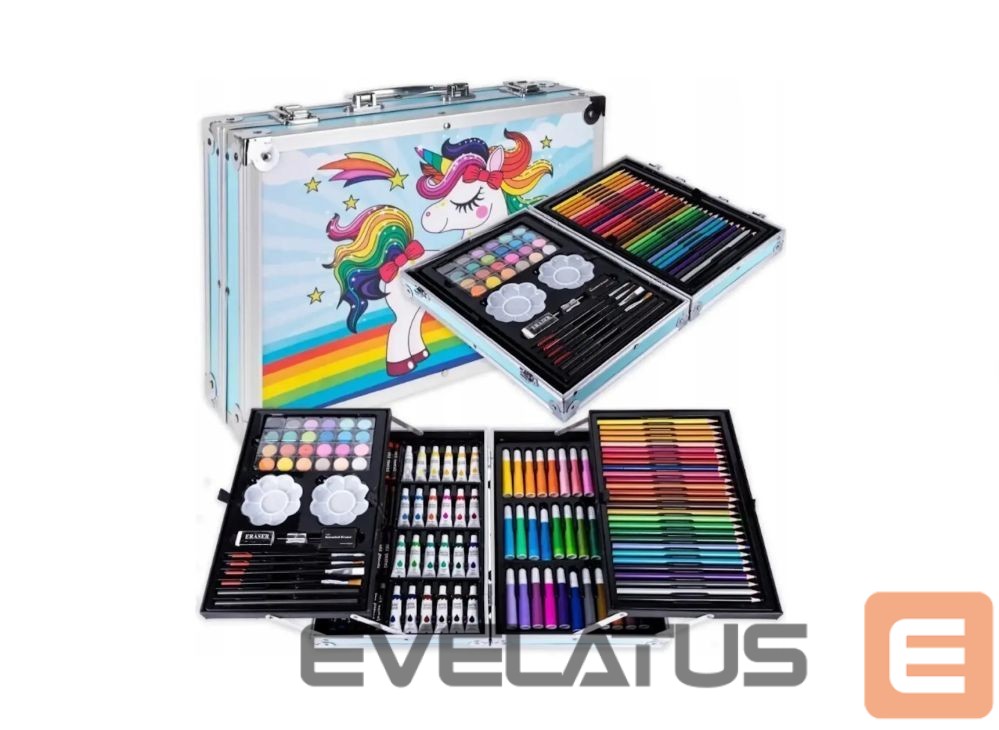 Mänguasjad iLike Stationery Art Set for Kids 145pcs Creative Drawing Kit Blue Case Kiddyz KIDD-ART-145B-BL