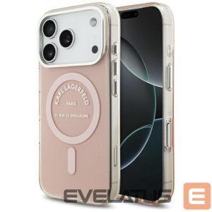 Tagakaaned Karl Lagerfeld Apple iPhone 17 Pro Silicone case with MagSafe IML Karl RSG Logo Pink