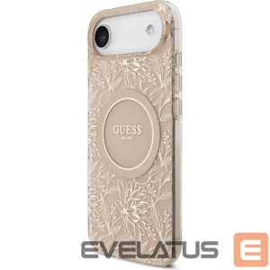 Tagakaaned Guess Apple iPhone 17 Air Silicone case with MagSafe Flowers Allover with Pearl Strap Pink
