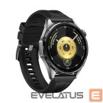 Nutikell Huawei  Watch GT6 46mm Stainless Steel Case with Black Fluoroelastomer Strap Black