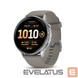 Nutikell Garmin  Venu 4 - 45mm, Silver with Silver Gray Silicone Band sports watch 
