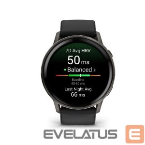 Nutikell Garmin  Venu 4 - 45mm, Slate with Black Silicone Band sports watch 