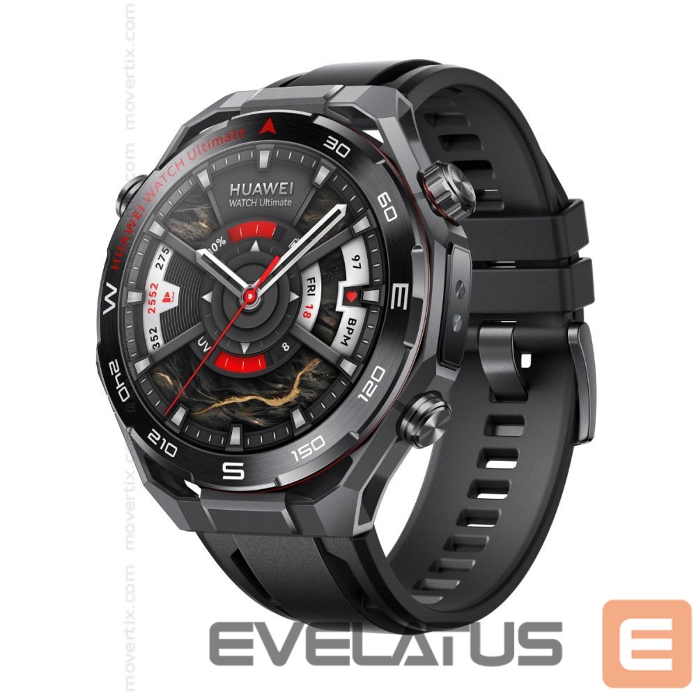 Nutikell Huawei HUAWEI WATCH Ultimate 2 (March-B19),Black Fluoroelastomer Stra