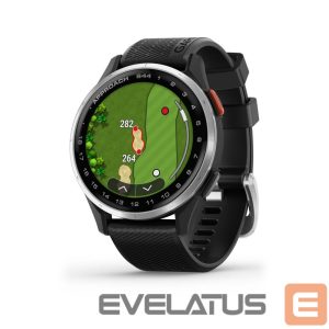 Nutikell Garmin  Approach S44 Silver Aluminium Bezel with Black Silicone Band 