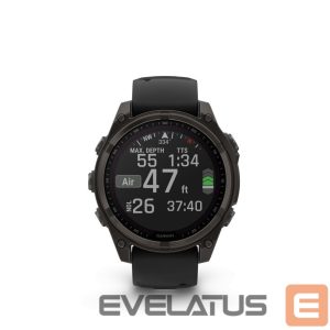 Nutikell Garmin  Fenix 8 – 47 mm, Solar, Sapphire Sapphire, Carbon grey DLC titanium with Black/pebble grey/ 010-02906-11