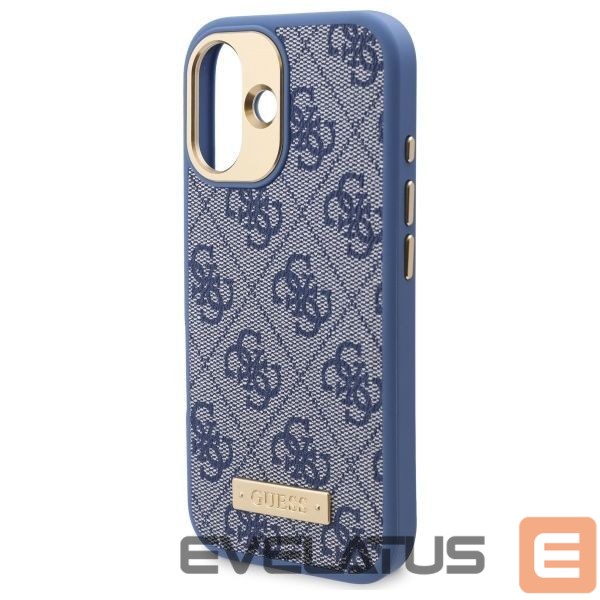 Muu telefoni lisavarustus Guess Guess 4G Logo Plate MagSafe iPhone 16 Case - Blue