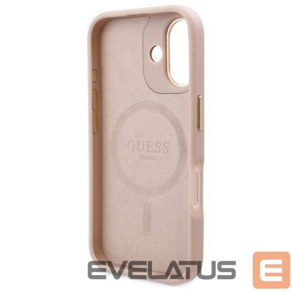 Muu telefoni lisavarustus Guess Guess 4G Logo Plate MagSafe iPhone 16 Case - Pink