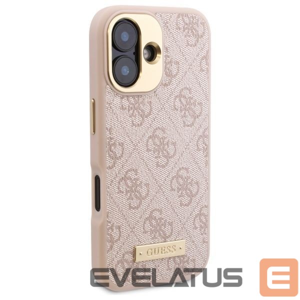 Muu telefoni lisavarustus Guess Guess 4G Logo Plate MagSafe iPhone 16 Case - Pink
