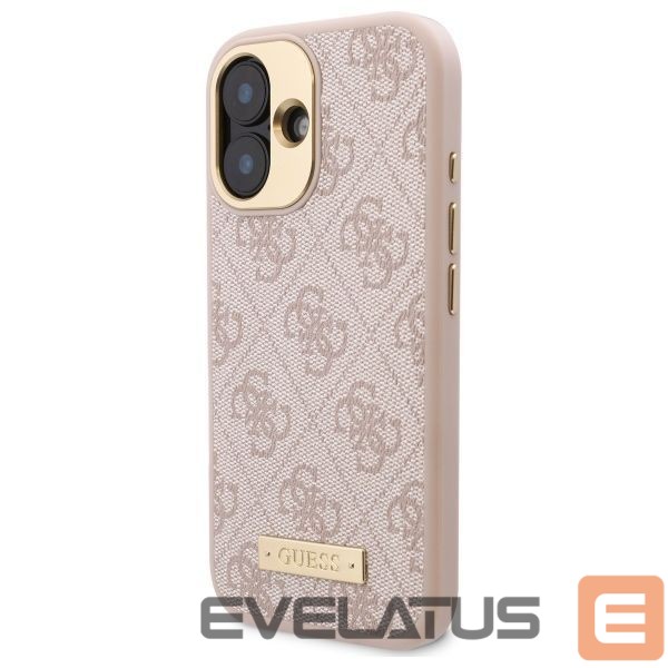 Muu telefoni lisavarustus Guess Guess 4G Logo Plate MagSafe iPhone 16 Case - Pink