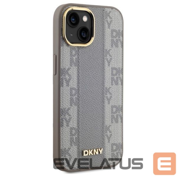 Muu telefoni lisavarustus DKNY DKNY Leather Checkered Mono Pattern MagSafe iPhone 15 Plus Case - Beige