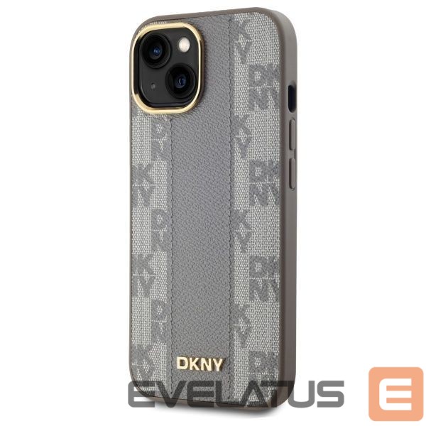 Muu telefoni lisavarustus DKNY DKNY Leather Checkered Mono Pattern MagSafe iPhone 15 Plus Case - Beige