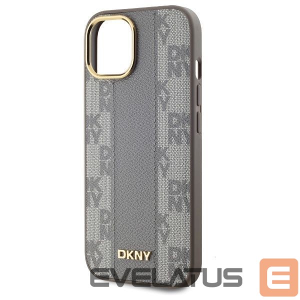 Muu telefoni lisavarustus DKNY DKNY Leather Checkered Mono Pattern MagSafe iPhone 15 Plus Case - Beige