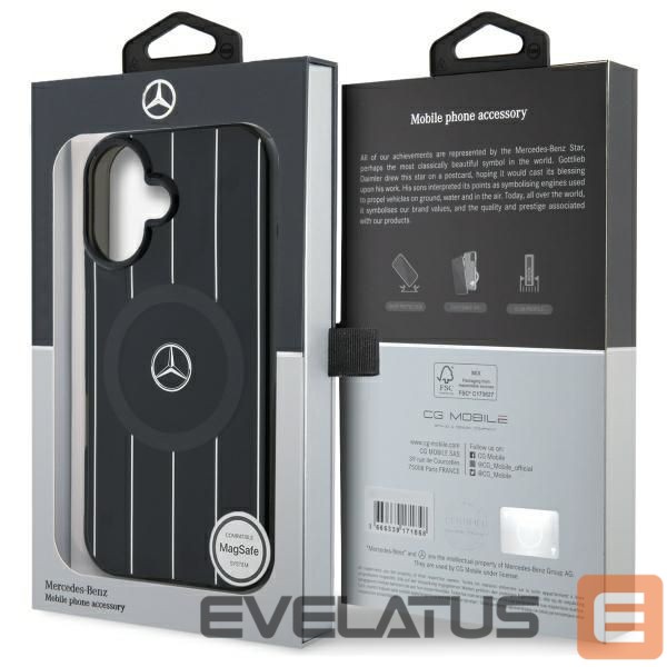 Muu telefoni lisavarustus Mercedes-Benz Mercedes MB Double Layer Crossed Lines MagSafe case for iPhone 16 - black