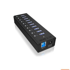 Ruuterid Raidsonic  10 port USB 3.0 Hub Icy Box IB-AC6110 Black 