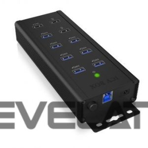 Ruuterid Raidsonic  7-port Industrial hub IB-HUB1703-QC3 0.71 m, Black, USB Type-A 