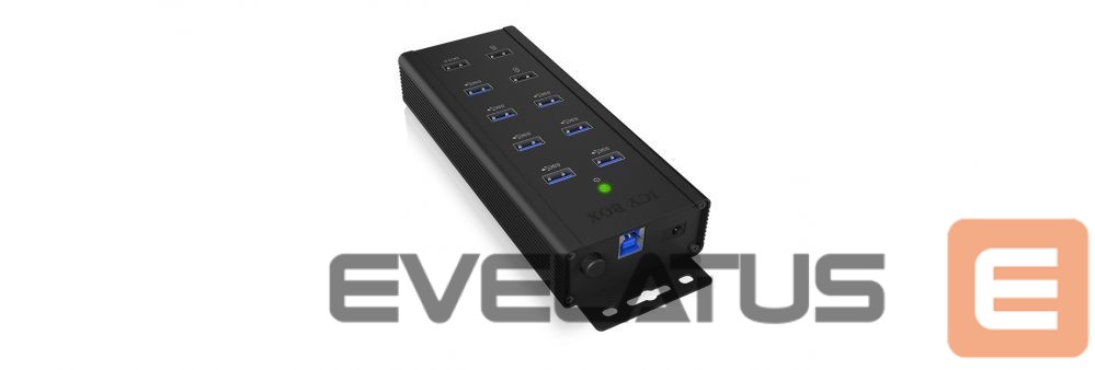 Ruuterid Raidsonic 7-port Industrial hub IB-HUB1703-QC3 0.71 m, Black, USB Type-A