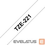 Tarvikud ja tarvikud Brother  TZe-221 Laminated Tape Black on White, TZe, 8 m, 9 mm 