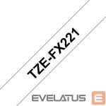 Tarvikud ja tarvikud Brother  TZe-FX221 Flexible ID Laminated Tape Black on White, TZe, 0.9 cm, 8 m 