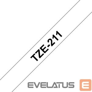 Tarvikud ja tarvikud Brother  TZe-211 Laminated Tape Black on White, TZe, 8 m, 6 mm 