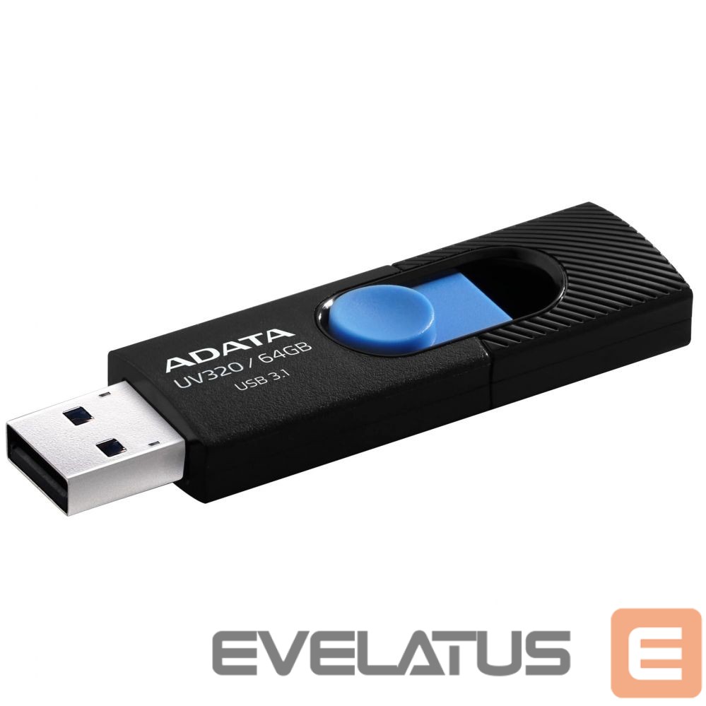 Mälupulk ADATA AUV320 64GB USB Flash Drive, Black/Blue