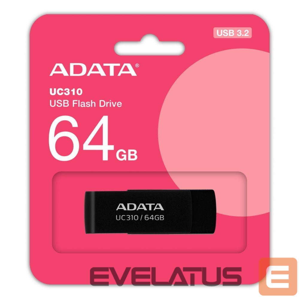Mälupulk ADATA UC310 64GB USB Flash Drive, Black
