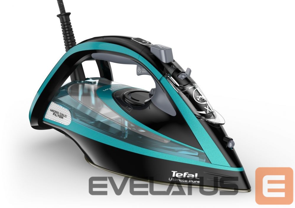 Triikrauad TEFAL | Ultimate Pure FV9844E0 | Steam Iron | 3200 W | Water tank capacity 350 ml | Continuous steam 60 g/min | Steam boost performance 250 g/min | Blue/Black