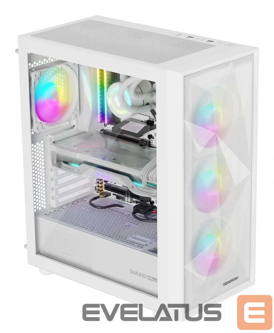 Arvuti komponendid Natec NATEC Genesis PC Case Diaxid 605 white