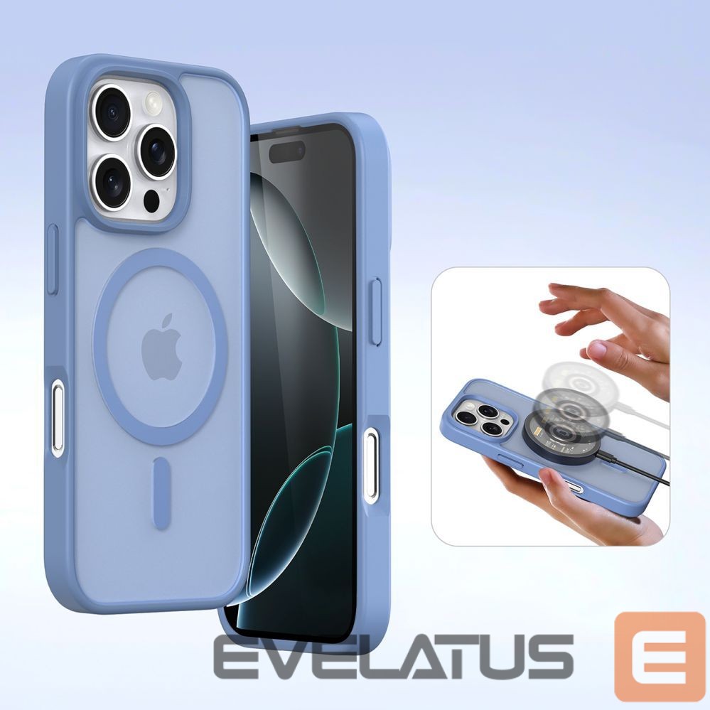 Tagakaaned Dux Ducis Dux Ducis Lawa iPhone 16 Pro Leather Case with Detachable Magnetic Wallet - Blue