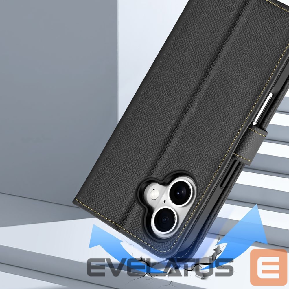 Tagakaaned Dux Ducis Dux Ducis Lawa Leather Case for iPhone 16 - Black