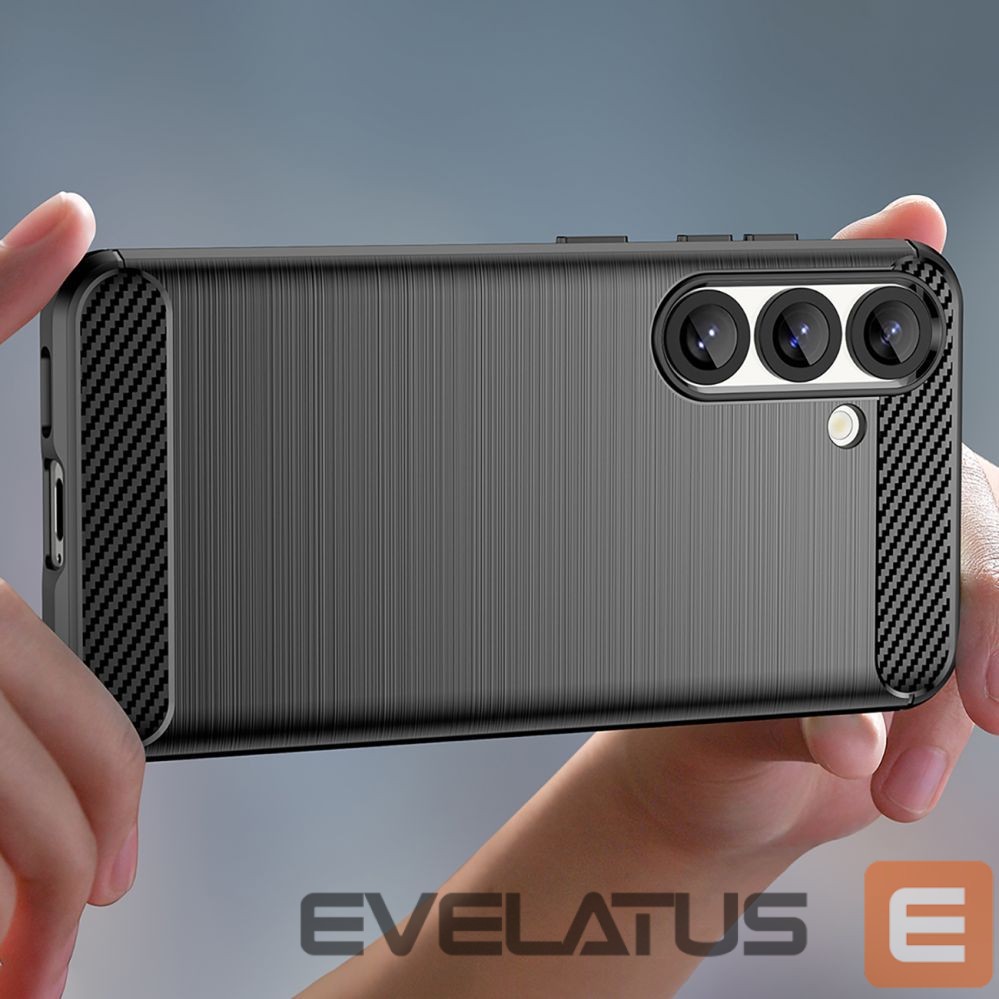 Tagakaaned Hurtel Carbon Case for Samsung Galaxy S25 Edge - Black