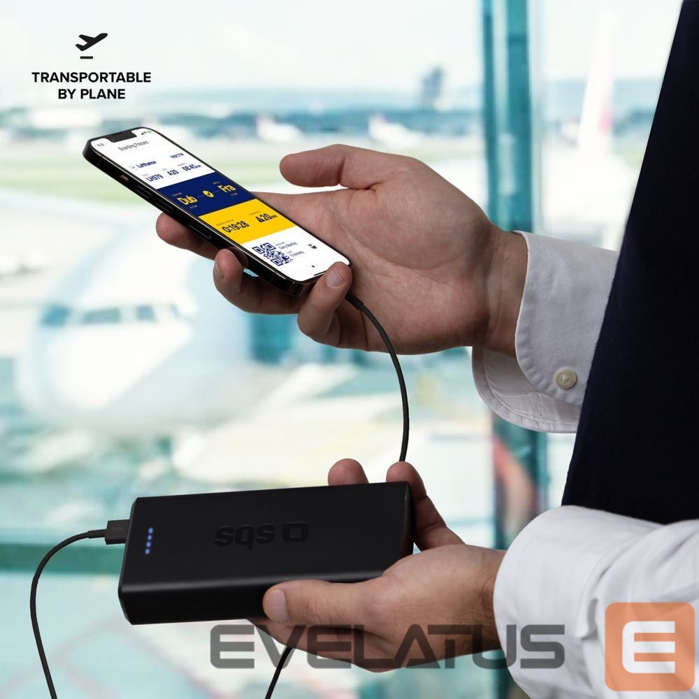 Väline aku SBS Powerbank Puro Fast 20000 mAh 2x USB-A + 1x USB-C - black