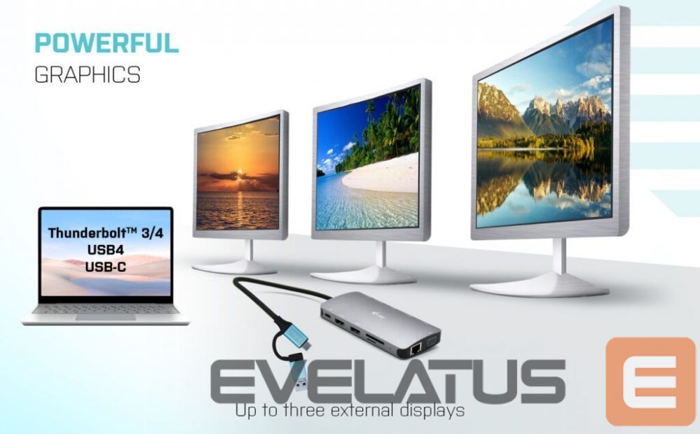 Arvutitarvikud I-TEC I-TEC USB-C Metal Nano Dock 3xDisplay+PD