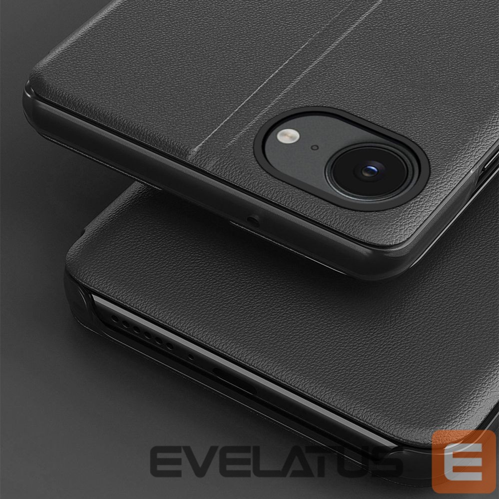 Tagakaaned Hurtel Eco Leather View Case elegant case with flap and stand for iPhone 16e - black