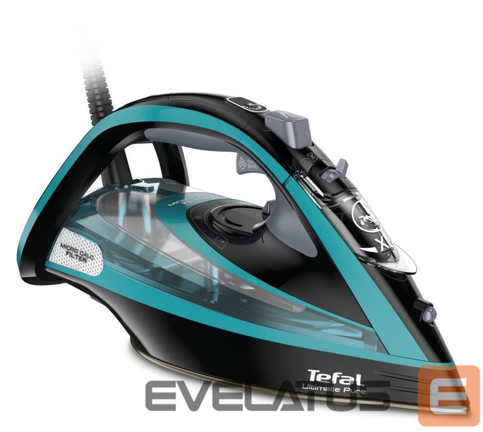 Triikrauad TEFAL | Ultimate Pure FV9844E0 | Steam Iron | 3200 W | Water tank capacity 350 ml | Continuous steam 60 g/min | Steam boost performance 250 g/min | Blue/Black