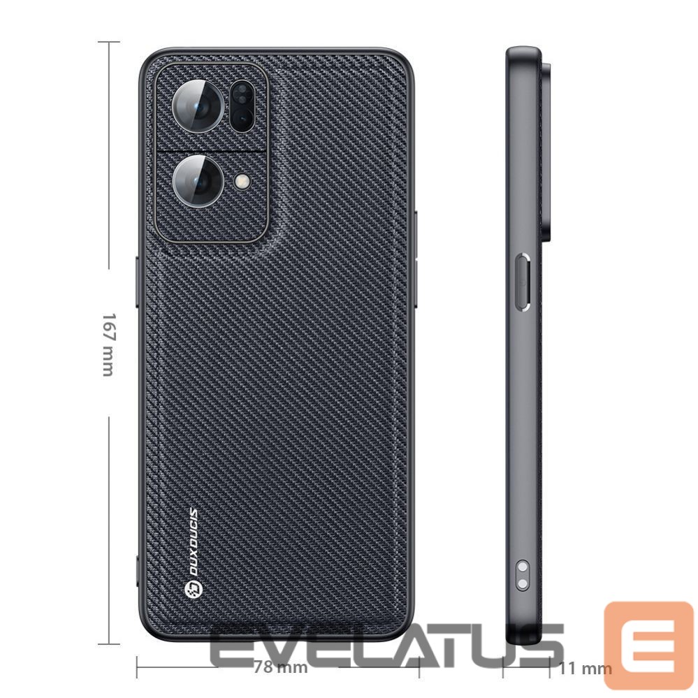 Tagakaaned Dux Ducis Dux Ducis Fino case cover covered with nylon material Oppo Reno7 Pro 5G black