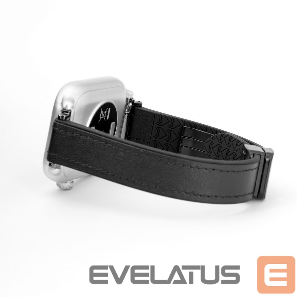Rihm Connect 20mm Silicone Leather Watch Straps with Magnetic Black