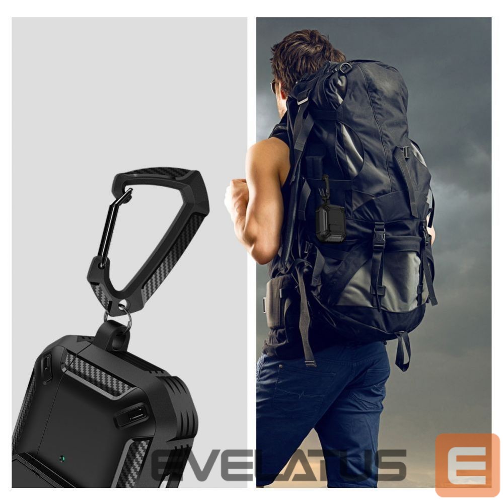 Nutikella- käevõrude tarvikud Tech-Protect Tech-Protect X-Carbo Case for AirPods Pro 1 / 2 - Black
