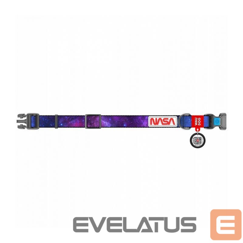 Kariloomade jaoks Waudog Waudog "NASA21" nylon dog collar with QR code, size M, width 20 mm