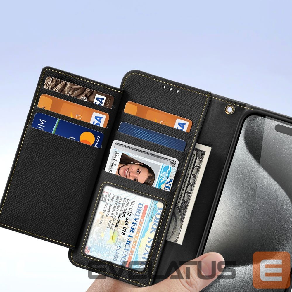 Tagakaaned Dux Ducis Dux Ducis Lawa Leather Case for iPhone 15 Pro Max - Black