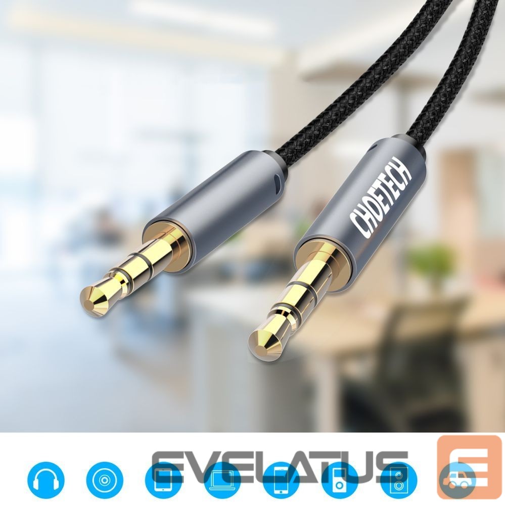 Kaabel Choetech Choetech AUX002 cable mini jack 3.5mm (male) / mini jack 3.5mm (male) 1.2m - black