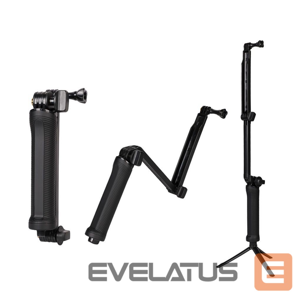 Kaameratarvik Hurtel 3 in 1 Monopod Tripod with Selfie Stick for GoPro - Black