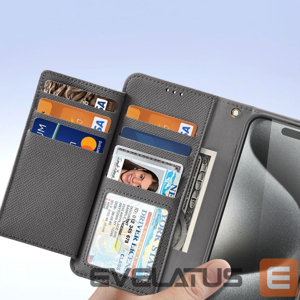 Tagakaaned Dux Ducis Dux Ducis Lawa Leather Case for iPhone 15 Pro - Gray