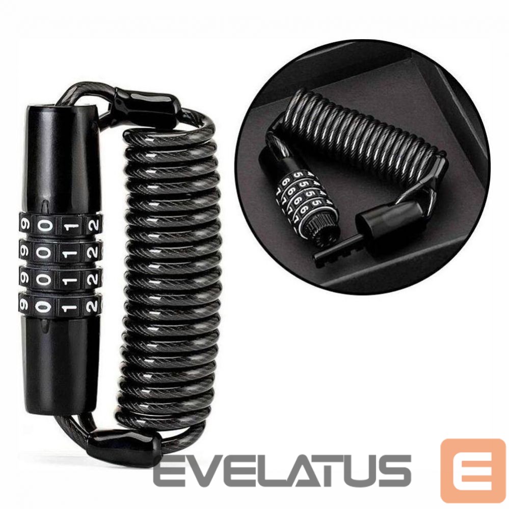 Jalgratta tarvik Rockbros Rockbros T609 bicycle lock with 1.5 m combination - black