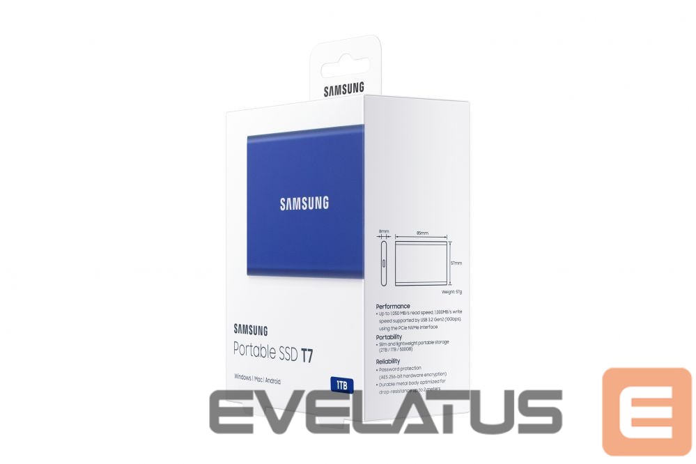 Mälupulk Samsung MU-PC1T0H/WW Portable SSD T7 USB 3.2 1TB Blue