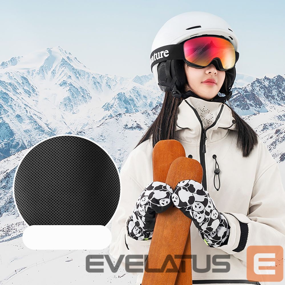 Teised Qunature Qunature Panda Heat Transfer Ski Gloves Kids Size S - Black/White