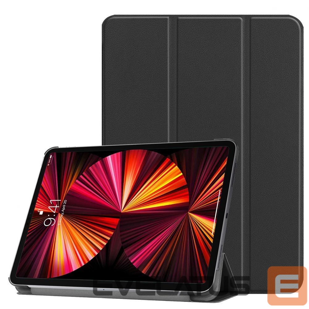 Kaaned iLike iPad Pro 12.9 6th Gen Tri-Fold Eco-Leather Stand Case Black