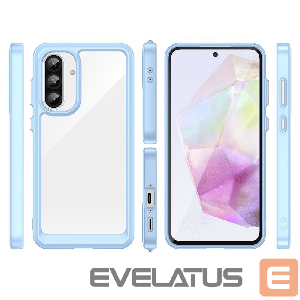 Tagakaaned Hurtel Outer Space Case for Samsung Galaxy A56 Cover with Flexible Frame - Blue