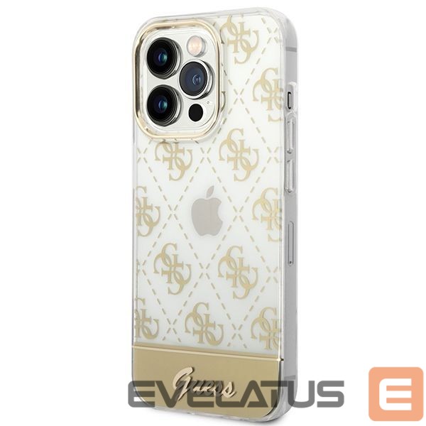 Tagakaaned Guess Guess GUHCP14XHG4MHG iPhone 14 Pro Max 6.7 "gold / gold hardcase 4G Pattern Script