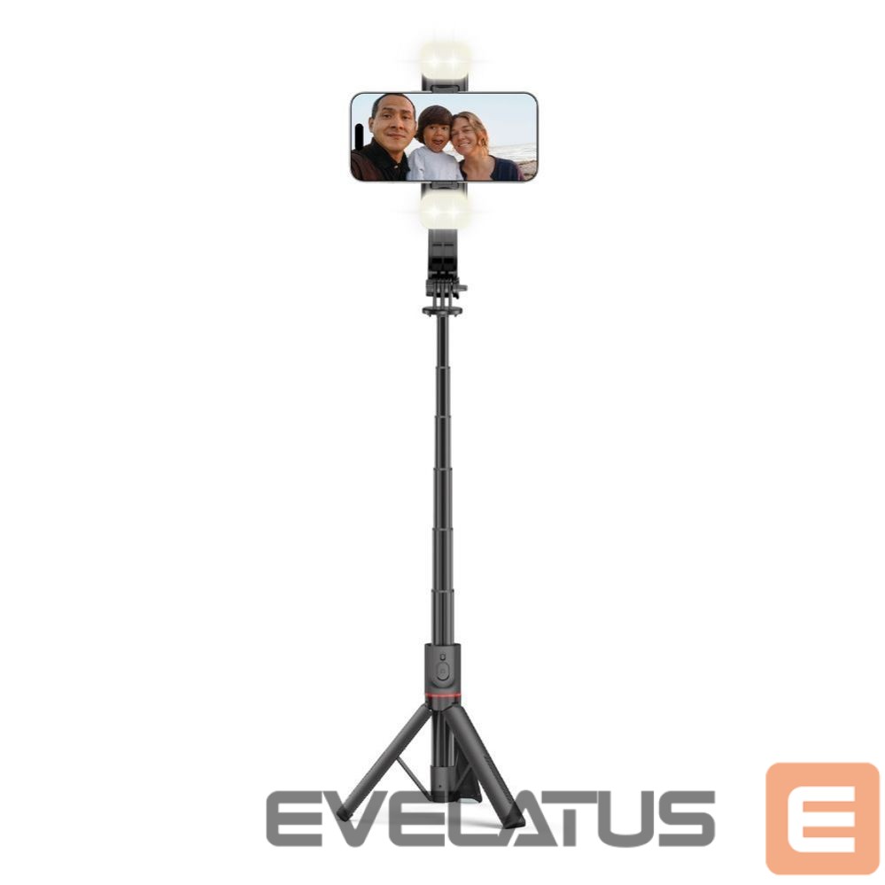 Kaameratarvik Tech-Protect Tech-Protect L05S Bluetooth Selfie Stick with Tripod up to 105cm with LED Light - Black
